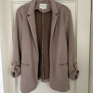 Stoosh Tan Blazer Relaxed Fit Suit Jacket